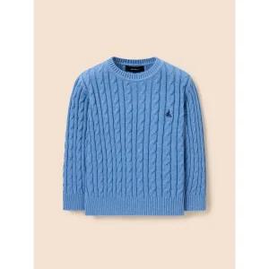 [BEANPOLE KIDS] [Essential] 면 케이블 풀오버 니트  스카이 블루 (BI5851UE1Q)