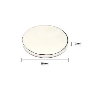 초강력 네오디움 ND 25mmx2mm 원형자석