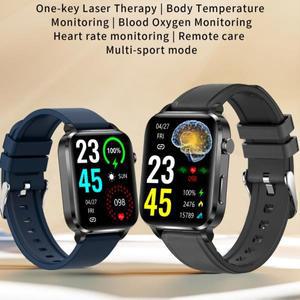 F100 혈당 스마트 워치 남자 심전도 모니터 혈압 체온 Smartwatch IP68 방수 피트니스 트래커