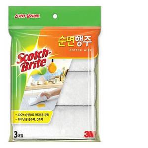 3M 스카치 브라이트 베이직 순면행주 3매
