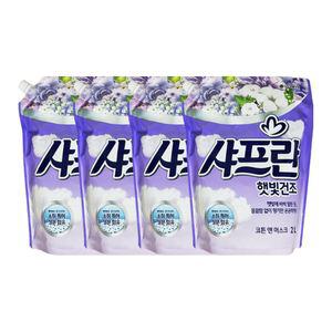 엘지 샤프란 섬유유연제 햇빛건조 코튼앤 머스크 2L x 4개