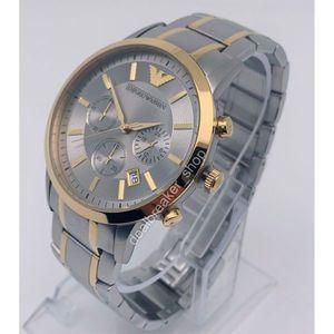 Emporio Armani 엠포리오 아르마니 11076 레나토 실버 골드톤 43mm 다이얼 남자시계 271801
