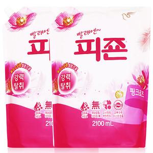 피죤 핑크로즈 2.1L 2개 , 섬유유연제 대용량 리필 용기 본품