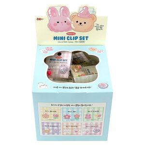 48개 1box 일정문구 미니클립세트(2p) 귀여운 포인트 집게 밀봉 수납 정리 가방 패션 데일리룩 메모꽂이 세트 페이퍼클립 캐릭터 모루인형 데
