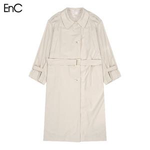 [이엔씨][EnC] 오버핏 롱 코튼 트렌치 코트 (택가격 439000원)