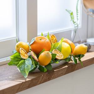 레몬 조화 센터피스 시트러스 과일 모형 수반 set 45cm 인테리어 테이블 행사