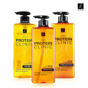 엘라스틴 아미노 프로틴 클리닉 단백질 855ml 볼륨 샴푸 + 손상 샴푸 + 손상 컨디셔너