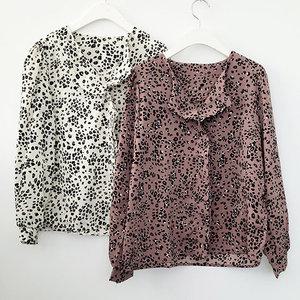 반오픈 호피 블라우스 2종
