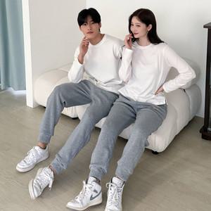 남녀공용 기모바지 조거팬츠 카고 겨울 트레이닝하의 편한 허리밴딩 하의 카이