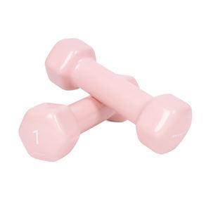 아이워너 PVC 뷰티 육각 덤벨 1kg 2개입 세트 감성적인컬러 코랄핑크 안전한 라운딩모서리