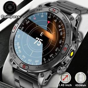 남성용 야외 군용 GPS 스마트 워치, 안드로이드 샤오미, 466*466 HD AMOLED 화면, IP68 방수, 블루투스 통