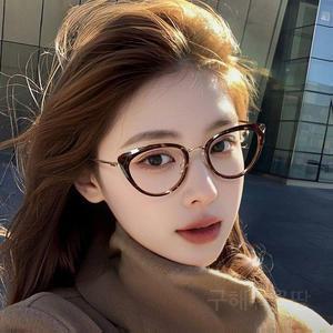 호피무늬안경 뿔테안경 레오파드패션 가벼운 빈티지 클래식