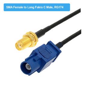 RAL5005 Fakra C Male/ Female to SMA Female 잭, RG174 케이블 어댑터 자동차 GPS 네비게이션 안테나 연장 코드 RF 동축 피그 테일