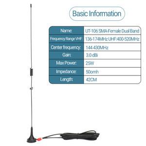 UT-106UV 자동차 안테나 워키토키, 마그네틱 SMA-암 VHF UHF 온보드 안테나, UV-5R 5RH 21 Pro Quansheng UV-K5 Ham 라디오용