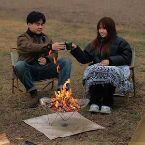 캠핑 버너 휴대용 야외 화덕 스토브 초경량 그릴 스테인레스 스틸 접이식 메쉬 벽난로