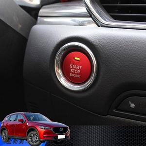 스타트버튼 마쓰다 CX-5 CX5 2017-2020 금속 자동차 시작 단추 커버 장식 반지 1pcs 스타일링