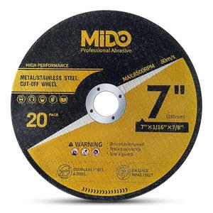 /8인치 그라인더용 7인치 20팩 프로페셔널 스틸 앵글 U201DX7 및 스테인리스 컷팅 U201DX1 /16인치 컷오프 금속 디스크 MIDO 휠 연마재