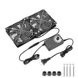 AC 플러그, 110V - 240V 가변 속도 팬, 서버 옷장 캐비닛 마이닝 머신 섀시 워크스테이션용 냉각 기능이 있는 KEYFANCLUB 듀얼 120mm 높이 CFM 컴퓨터