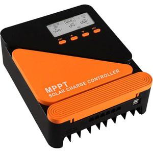 SolaMr 업그레이드된 20A 50V MPPT 태양광 충전 컨트롤러 12V /24V, 젤 밀봉 플러딩 및 리튬 LiFePO4 배터리(GM20A)용 듀얼 USB 포트가 있는 LCD 스크린 패널