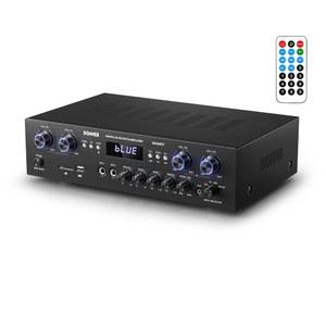 도너 블루투스 5.0 스테레오 오디오 앰프 리시버, USB, SD, FM, 에코 2 마이크 인, RCA, LED, 스튜디오용 스피커 셀렉터 - MAMP5 4채널 1000W Max 파워 홈 시어터 리시버
