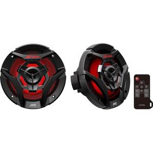 RGB LED 조명에 쿨 내장된 JVC CS-DR620MBL 6.5인치 카 & 마린, 모터 스포츠, 오디오 스테레오 양방향 스피커, 내후성 IPX5, 260와트, UV 보호 그릴 포함 - 블랙