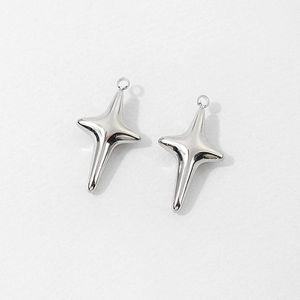 비즈아이 [8-054-18]써지컬스틸 펜던트 통통십자별 14x27mm 무도금 ,1개