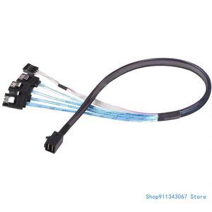 데이터 센터 MiniSAS SFF-8643 4SATA 다중 레인 브레이크아웃 케이블 직