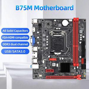데스크탑 Moederbord B75 Lga 1155 Voor I3 I5 I7 CPU Ondersteuning DDR33 Geheugen 3 x USB 3.0 Sata Tot