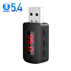 Bluetooth 5.4 오디오 수신기 송신기 Hifi 스테레오 무선 어댑터 차량 TV PC 스피커마이크 FM 라디오가있는