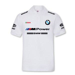 BMW M 파워 F1 PK티 레이싱 화이트 반팔 작업복 S 유니폼 카라티