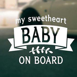 [셀러허브 패션][JHQS78QY_4B]BABY BOARD 리본 반사시트지 자동차스티커