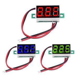호환 LED 디지털 미니 전압계 2 와이어 DC 4.5V-30V 볼트 계량기 게이지 블루 레드 그린 디스플레이 전압