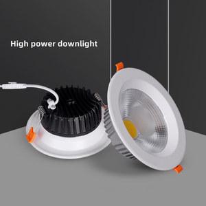 LED 다운라이트 화이트 바디 스팟 COB 220V 5W 7W 9W 12W 15W 18W 20W 24W 30W 40W 조명 기구, 매입형 다운 조명, 실내