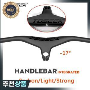 TOSEEK 공식 자전거 통합 핸들바 MTB 카본 17 도 산악 28.6mm 스템 매트 블랙