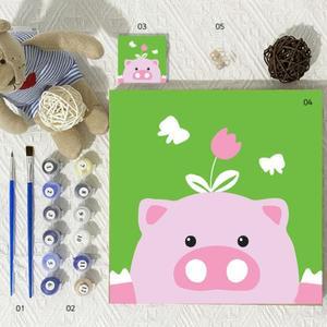 4종 1개 유니동물 DIY 유화 그림 그리기 세트 키트 캔버스