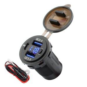 USB 어댑터 2V 자동차 충전 충전기 소켓 듀얼 QC3.0 PD C POWER LOGIC 콘센트 자동차 액세서리 자동 RV 트럭 스위치