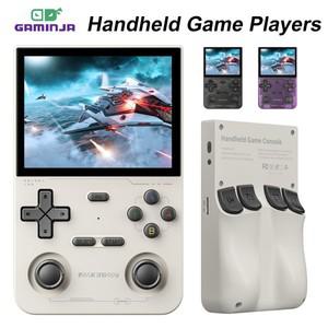 GAMINJA 오픈 소스 K36 레트로 핸드 헬드 비디오 게임 콘솔 PS1/PSP/DC/N64/SS 500nit 3.5 인치 IPS 스크린
