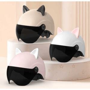 오토바이 헬멧 귀여운 고양이 스티커 양면 4 2pcs 소녀 악세사리 반모 여자