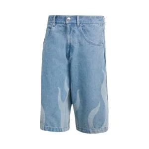 아디다스 플레임 데님 쇼츠 블루 - KR 사이즈 Adidas Flames Denim Shorts Blue - KR Sizing