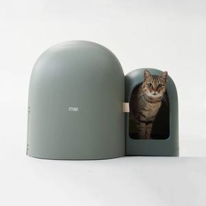 MIAMIA 디자인 대상 수상 사막화 방지 고양이 후드형 화장실 오로라 화이트 1개