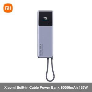 Xiaomi 165W 전원 은행 10000 통합 USB C 케이블 LED 디스플레이 Macbook iPhone Pro 용 충전기