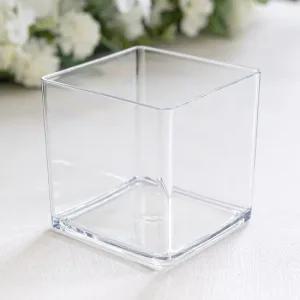 PET 사각 화분 10x10cm 조화꽃 전용 꽃병 투명 플라스틱 인테리어 장식 소품 수경재배 가드닝