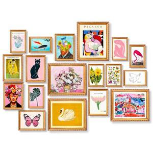 다종웨이한 18개 PCS 컬러풀 절충형 벽 아트 데코, 침실용 맥시멀리즘 프린트, 방 미학용 펑키 포스터, 침실 기숙사용 보호 갤러리 프린트