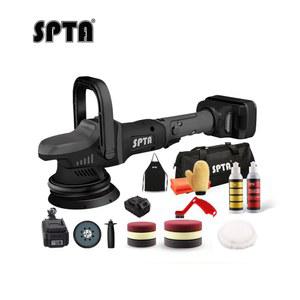 SPTA 듀얼 액션 무선 가변 속도 15MM 18V 4000MAH 광택기 자동차 궤도 배터리 인치