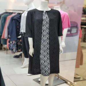 [이헌영]마담 중년 빅싸이즈 일자 쉬폰 덮게원피스