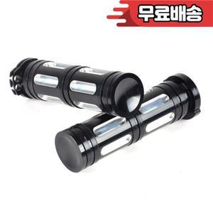 할리 혼다 야마하 가와사키용 오토바이 핸드 그립 CNC 블랙 크롬 왼쪽 오른쪽 바 모토크로스 범용 25mm 1