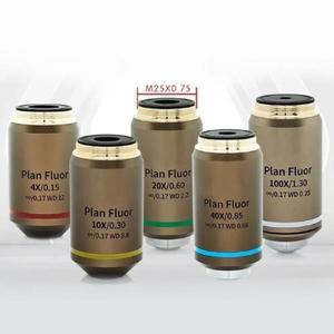 Nikon 현미경용 생물학적 평면 필드 반색무광 형광 대물 렌즈 4X10X20X40X100X Plan Fluor