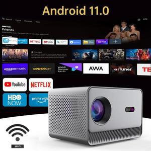 M10 Plus 프로젝터 2K 풀 HD 안드로이드 11 듀얼 WiFi6 시어터 야외용 DLP