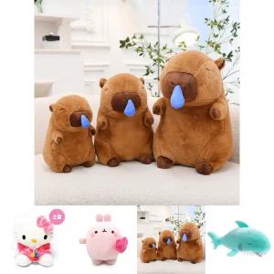 귀여운 콧물 카피바라 대형 봉제인형 42cm 대/인형베게/안고자는/인테리어/아기/선물/장식용/베게인형/베개