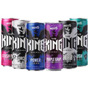 (골라담기) 핫식스 더킹 6종 제로/파워/포스/러쉬/크러쉬피치/퍼플그레이프 355ml 에너지 캔음료수